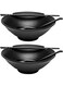 KASTWAVE 2 Sets of Ramen Bowl (Black Melamine), 6pcs, 37oz Soup Bowls with Chopsticks and Spoons Set for Ramen, Pho, Noodles, Asian Dishes