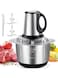DOOKOO Electric Meat Grinder, 3-Speed Control Multi-Function Stainless Steel Kitchen Food Processor for Baby Food, Meat, Onion, Vegetables, Fruits,Food Chopper for Home Kitchen Restaurants (5L)