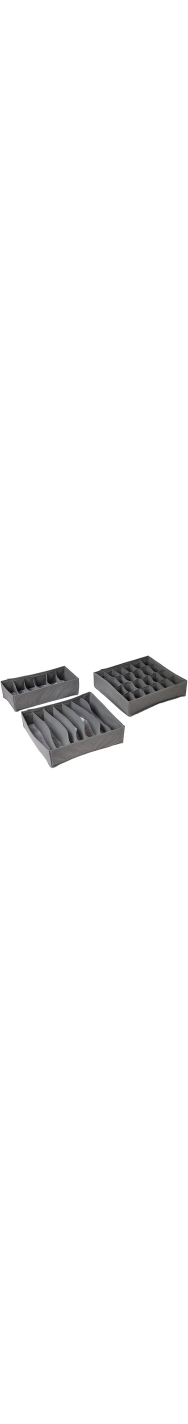 Coolbaby, Underwear Organizer Storage Box of 3, Grey