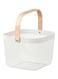 Portable Storage Basket White/Beige 26x18x25cm