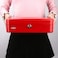 Rubik Large Cash Box Steel Register with Tray and Lock Durable Portable Money Box Safe for Bills Jewelry Receipts Coins (25x20x9cm)Red