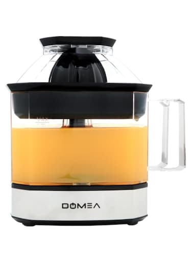 DOMEA Electric Citrus Juicer, Orange Juice Maker, Lemon Squeezer, 0.7 L Capacity, 25W Energy Efficient Powerful Motor, Includes 2 Cones, Quick &amp; Easy Juicing
