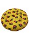 Floral Pattern Round Decorative Cushion for Sofa &amp; Accent Chair &acirc;&euro;&ldquo; Yellow Cotton Fabric, 45&Atilde;&mdash;7 cm