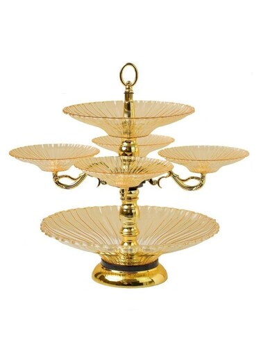Crystal Glass Fruit Tray Double Layer Candy Dish Living Room Coffee Table Nuts Bowl Creative Snack Dried Fruit Plate