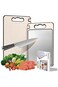 Cutting Board with Built-in Knife Sharpener  Wheat Straw &amp; Stainless Steel 304  Double-Sided Cutting Board Non-Slip Kitchen Chopping Board with Handles for Meat, Bread, Cheese, Vegetables, Chicken &amp; BBQ