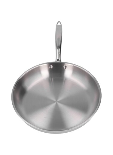woshow Frying Pan, Stainless Steel Stainless Steel Pan Solid Structure Widely Used for Frying: (28cm)