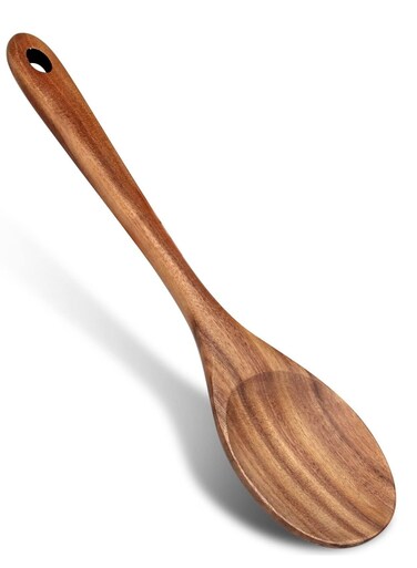 Wooden Spoon 33cm, for Cooking Mixing Spoon ,Serving Spoons Big Non Stick Wood Spoon ,Spatula Long Handle Spoon ,Stirring Cooking Spoon