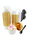 Azonee Gold Cupcake Liners with Dome Lids 50Pack, 100pcs White Foil Baking Cups, Disposable, Ideal for Birthday, Baby Shower, Wedding, Christmas, Halloween, 3.5Oz Capacity