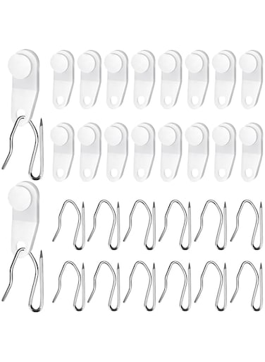 Joyzzz Curtain Track Hooks, 80 Set Curtain Track Glider Hooks, Curtain Rods Accessories, Plastic and Metal Hooks for Window Curtains, Drapery Hook for Traverse Curtain Rods