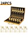 Gold Stainless Steel Cutlery Set - Food-Grade Steel with PVD Gold Plating, Mirror Polished &amp; Dishwasher Safe - Luxury Dining Utensils for 6 People (Knives, Forks, Spoons) for Weddings, Holidays