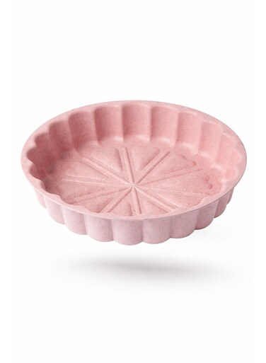 Non-Stick Round Baking Pan with Fluted Design &acirc;&euro;&ldquo; Ideal for Cake, Quiche, Tart &amp; Pie 28cm Pink