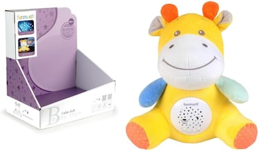 Funmuch 2-in-1 Baby Giraffe Projector &ndash; Musical Plush Night Light with 10 Lullabies, 5 White Noises &amp; Starry Sky Projection, 5 Volume Levels, Washable &amp; BPA-Free, Newborn to Toddler