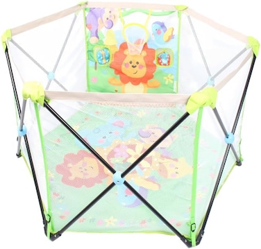 Yaya Duck Babylove Folding Baby Game Fence - Portable 1.3sqm Infant Playpen with Carry Bag, Lightweight Indoor/Outdoor Safety Activity Center
