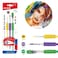 MOTARRO Kids Paint Brush Set (MP154-2) - 3pc Soft Non-Slip Grip (Round #2, #10, Flat #12) - Assorted Colors - For Watercolor, Acrylic, Gouache &amp; Oil