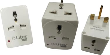 Litex 3-Way Universal Power Adapter &ndash; Multi-Plug Extension with Universal Sockets for Home, Office