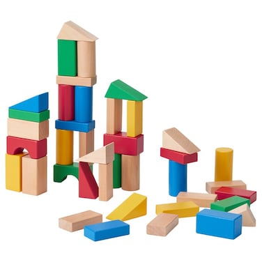 YALLABUYIT 40-piece wooden building block set, multicolour