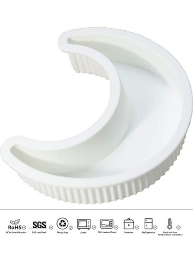 Shape Silicone Cake Mold White 9.05x7x2.08inch