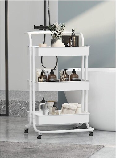 Bathroom Organizer Trolley White