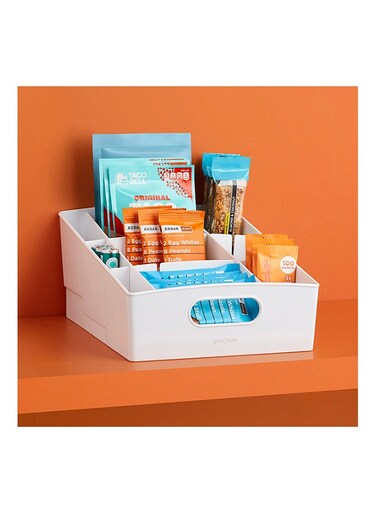 YouCopia Kitchen Cabinet Pantry Shelf bin Packet And Snack Bin Organizer, Medium, White, 50294 White 27.3x21.4x13cm