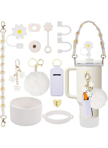 Tumbler Accessories Set Handle Strap Boot Straw Cover Charms Fit 40oz 30oz