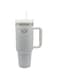 AAKA Double Wall Vacuum Insulated Tumbler, 40 oz, Lid, Straw, Cleaning Brush, 3-Position Lid for Water, Ice, Tea, Coffee (White)