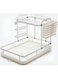 VIO&reg; Space Saving Dish Drying Rack Stainless Steel Tiered Dish Rack with Drain Board Large Capacity Kitchen Dish Drainer Organizer with Utensil Holder 2 Level White