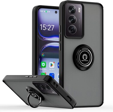 Case for Vivo Y19S Case Cover Metal Ring Holder Grip Kickstand Car Magnetic Mount Shockproof Matte Hard Back Bumper Case for Vivo Y19S (Black)
