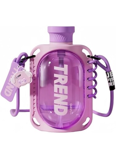 Water Bottle, 780ml Kids Dual Use Drinking Bottle with Straw, Portable Leakproof Kids Water Bottle with Shoulder Strap for School Travel Camping Hiking Gym Sports and Outdoor Activities BPA Free