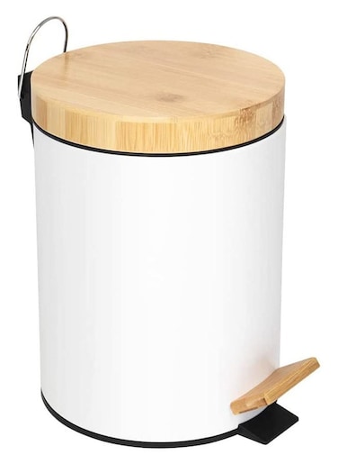 Orchid 5L Bamboo lid Pedal Dustbin With Soft-Close