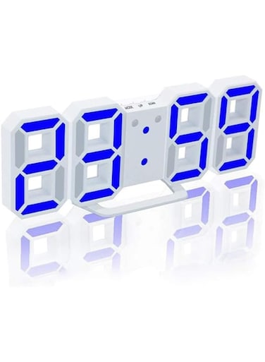 Generic Walmeck 3D LED Digital Clock Glowing Night Mode Brightness Adjustable Electronic Table Clock 24/12 Hour Display Alarm Clock Wall Hanging