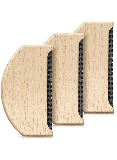 Cashmere Comb Sweater Shaver Wool Comb Wooden Pilling Fuzz Fabric Lint Remover Manual Portable Clothing Brush Tool for De-Pilling Clothing Garments Knits Woolens Scarves Wool Coats Pants Care(3Pcs)