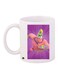 Cartoon Printed Coffee Mug White/Purple/Green 11ounce