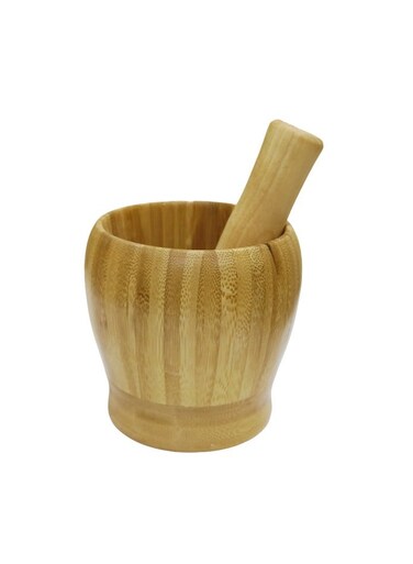 TO Z Bamboo Wooden Mortar &amp; Pestle 12 cm &acirc;&euro;&ldquo; Guacamole Bowl, Garlic Pepper Ginger Grinder, Molcajete for Pesto, Spices, and Herbs