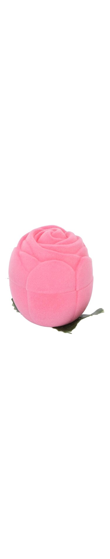 Pink Rose Rings Box, Exquisite Jewelry Gift Box Flocking for Engagement for Wedding for Proposal