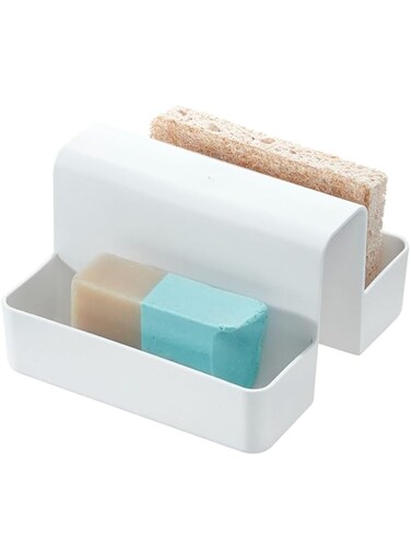 iDesign Recycled Plastic Kitchen Sink Saddle &ndash; 5.5&rdquo; L x 5.72&rdquo; W x 3.56&rdquo; H, White