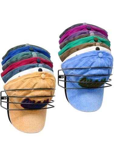 TERRIFI Hat Racks, 2 PCS Wall and Door Metal Hat Organizers for Baseball Caps Storage, Hold Up to 30 Caps, Strong Ball Cap Holder