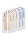 Haayymo 6 Pcs Clear Garment Bag, 24x47 Inch Long Skirt Dance Clothing Bag Set, Hanging Dustproof Clothing Bag With Zipper, Used for Storing Long Skirts, Jackets, Wardrobe Clothes