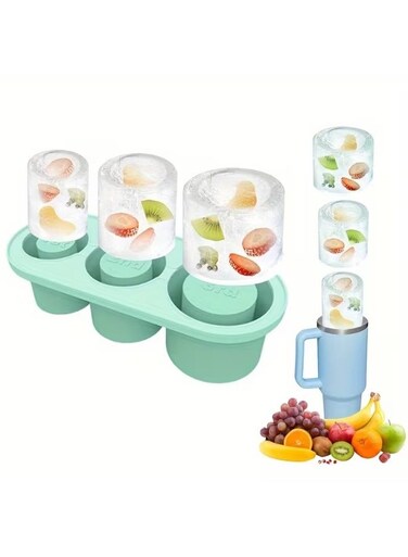 1pc of cylindrical ice cube mould of 3 specifications, silicone material, easy to use and easy to clean, suitable for sports cups, ice drinks, juices, whiskey, cocktails, sports cup accessories