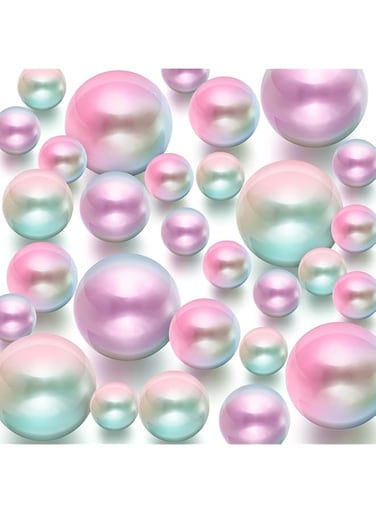 Junkin 150 Pieces Vase Filler Faux Pearls Vase Makeup Beads No Hole Gloss Pearl Beads Mixed Sizes Round Pearls for Vase Home Party Wedding Decor, 8/14/20 mm (Mixed Color)