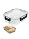 Tycom Glass Meal Prep Containers (1 pcs Rectangle) - Glass Food Storage Containers with Lids, Glass Lunch Box, Portion Control, Airtight, Glass Bento Box Lunch Containers- 3 Compartments Black