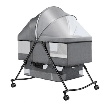 سرير مهد للأطفال 3 في 1 قابل للنقل مع وظيفة الت rocking