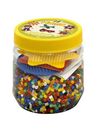 Hama Beads 4,000 Beads and Pegboard Tub, Yellow