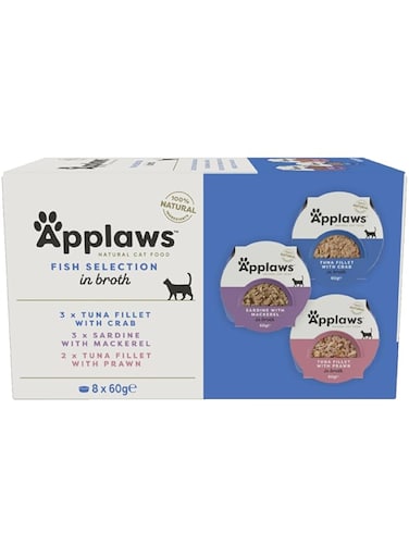 APPLAWS Cat Food, Multipack Fish Selection 8 X 60G