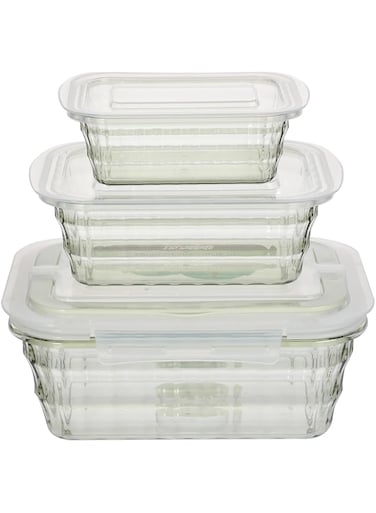 KASTWAVE Set of 3 Salad Bowls with Lids, BPA-Free Food Storage Containers, Plastic Meal Prep Containers with Handle, Perfect for Snacks, Fruits &amp; Lunch To Go, Green