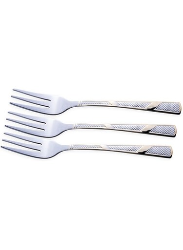 Cuisine Art CT-ELS/CF Berger Elsa Pastry Forks Set, Cake Forks Set of 3, Stainless Steel Small Fork with Golden Design