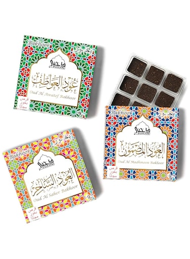 Dukhni Pack of 3 Assorted (Awatef Madhmoon Saher)