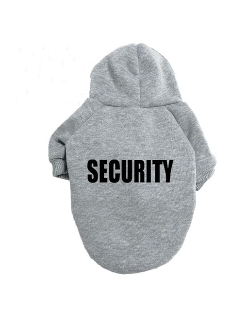 Security Dog Hoodies Dog Clothes Apparel Winter Sweatshirt Warm Sweater Cotton Puppy Small Dog Hoodie for Small Dog Medium Large Dog Cat (Grey, L)