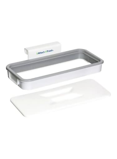 A Trash Garbage Bag Holder White/Grey 9.5x1x5inch