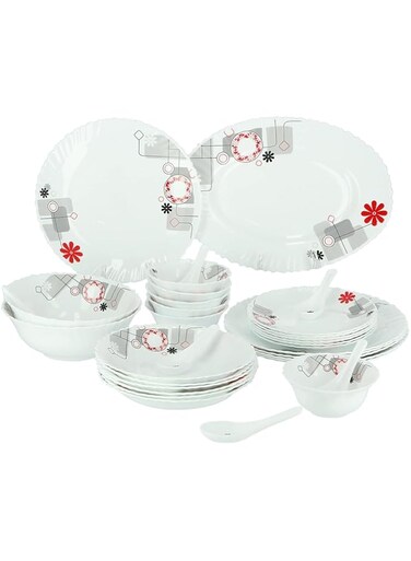 Royalford 33 Pcs Opal Ware Dinner Set
