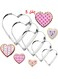5 Pieces Heart Cookie Cutter Set Heart Shapes Stainless Steel Cutters Molds For Anniversary Bridal Engagement And Wedding Baking Gifts Cake Decorations